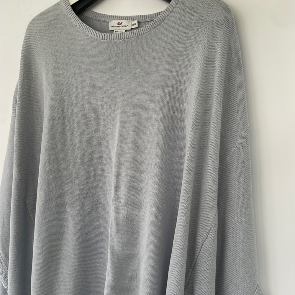 Vineyard Vines Women’s Oversized Fringe Poncho Sweater Cotton Pull Over XS / S - Picture 7 of 17